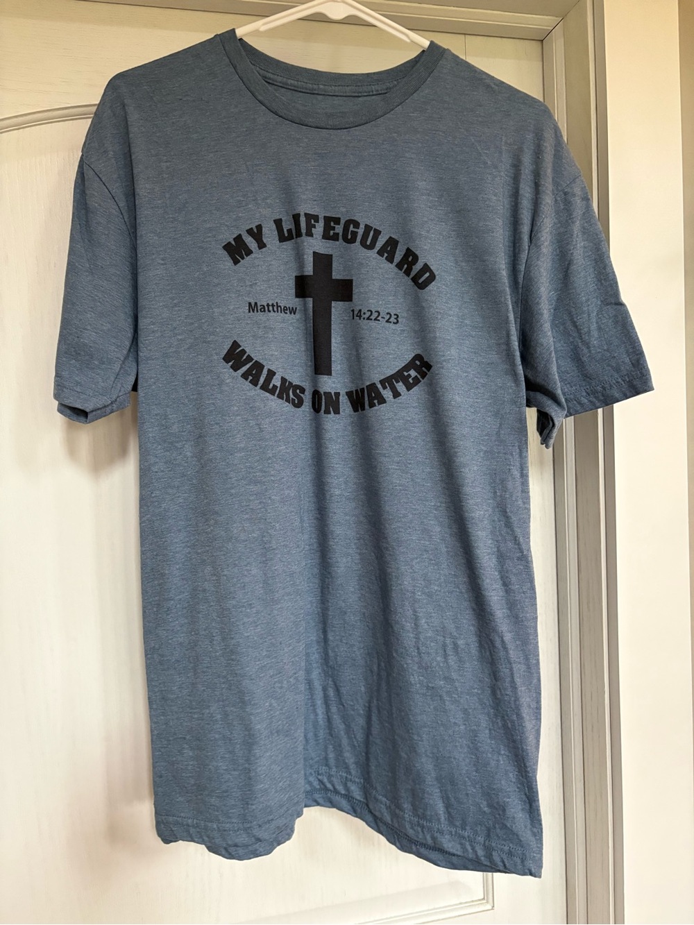 My Lifeguard Walks on Water Graphic Tee - Blue